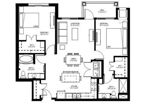 Millberry_2 Bedroom Floor Plan at Millberry Apartments, Minnesota, 55114